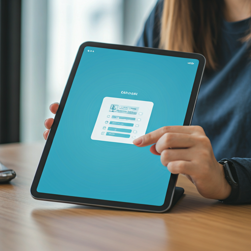 Person using a tablet with digital learning apps